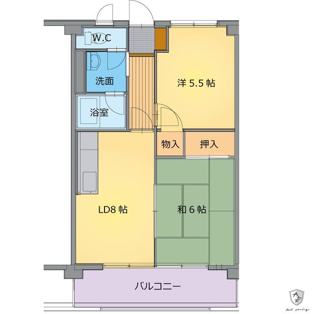 レジデンスアダージオ(2DK/1階)の間取り写真