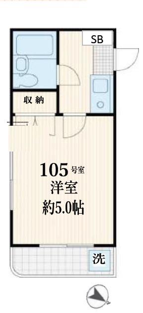 ライブコア川口27(1K/1階)の間取り写真