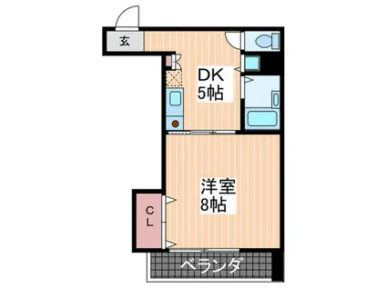 サニーコート向田(1DK/2階)の間取り写真