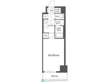 ルクレ墨田緑I(1K/2階)の間取り写真