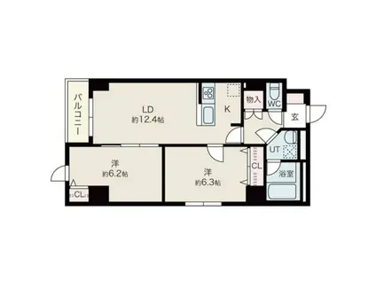 マハトゥール札幌(2LDK/5階)の間取り写真