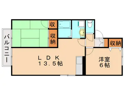 オーク高須(2LDK/1階)の間取り写真