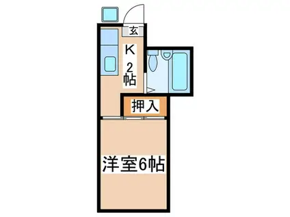 グランドハイツ神沢(1K/2階)の間取り写真