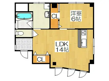 DUALVIEW(1LDK/4階)の間取り写真