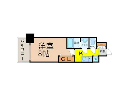 プレサンスジェネ葵(1K/7階)の間取り写真