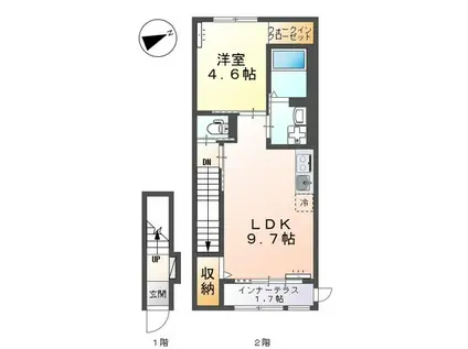 ヴィレッジ海印A(3DK/1階)の間取り写真