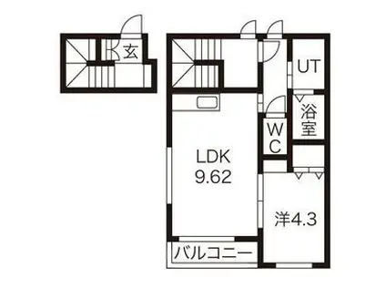 スカイタウンヨシダC棟(1LDK/2階)の間取り写真
