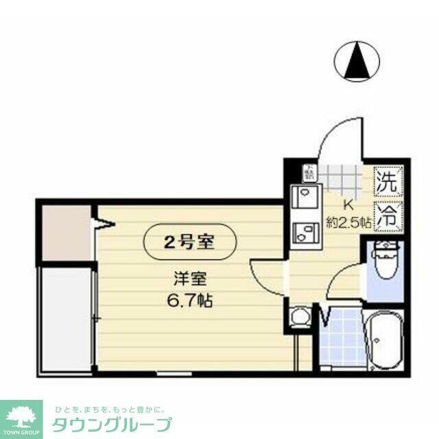 アイルグラン(1K/2階)の間取り写真