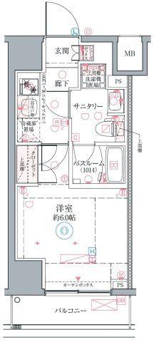 クレヴィスタ横浜関内II(1K/3階)の間取り写真