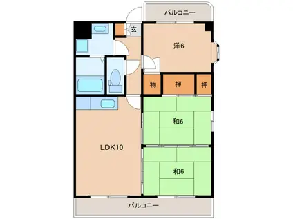 シークドヌール(3LDK/4階)の間取り写真