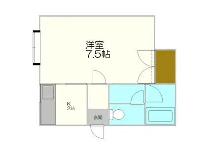 ベストインパレス(1K/2階)の間取り写真