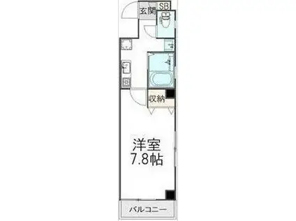 エクセルホマレ(1K/4階)の間取り写真