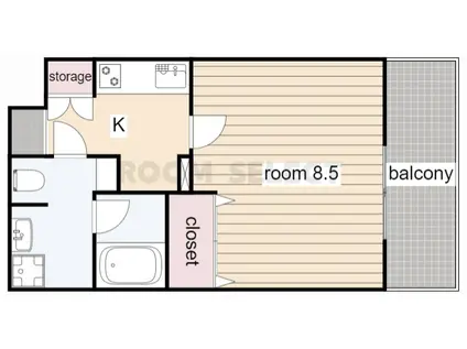 プロシード大須(1K/4階)の間取り写真