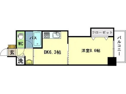 プレシャス・コーホー(1DK/3階)の間取り写真