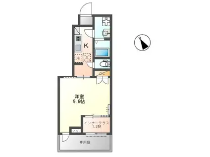 高砂市荒井町若宮アパート(1K/1階)の間取り写真