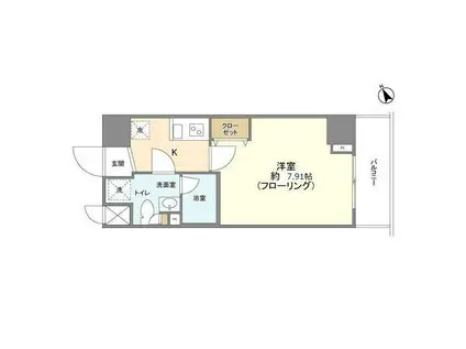 メインテラス上野(1K/2階)の間取り写真