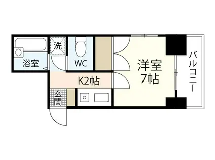 THE KAMINOBORI(1K/5階)の間取り写真