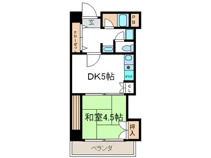 コンフォート文京小石川(1DK/1階)の間取り写真