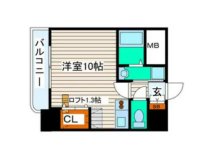 榴岡レジデンス壱番館(ワンルーム/8階)の間取り写真