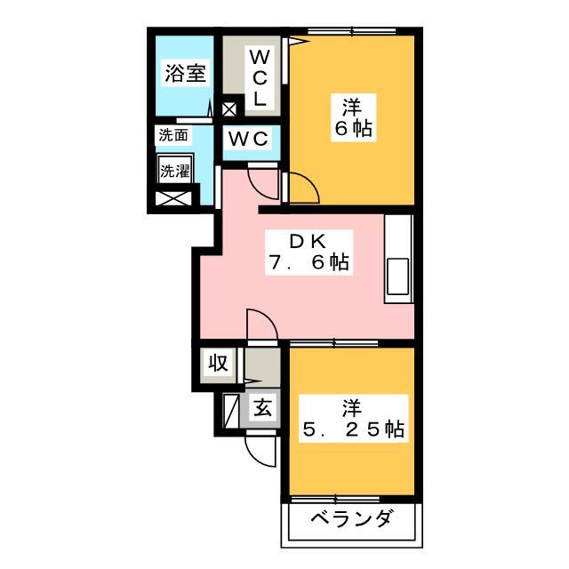 メゾンド・アルモニ-(2DK/1階)の間取り写真
