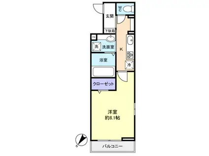 フォレスター(ワンルーム/3階)の間取り写真