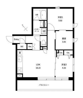 JMFレジデンス新板橋(2SLDK/2階)の間取り写真