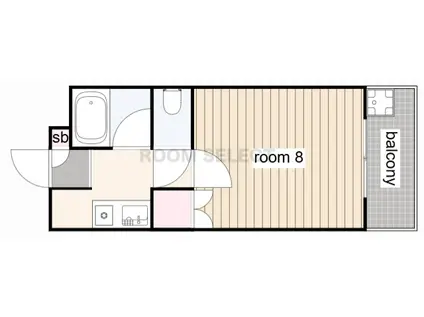 エクシードK(1K/3階)の間取り写真