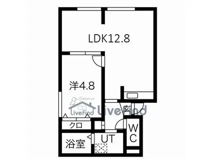 アークタウン西岡B(2LDK/2階)の間取り写真
