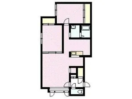 グリム B棟(2LDK/2階)の間取り写真