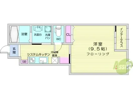 ティーフォレスト2(1K/1階)の間取り写真