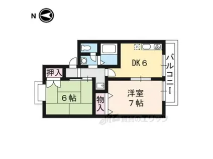 パークテラス二条(2DK/1階)の間取り写真