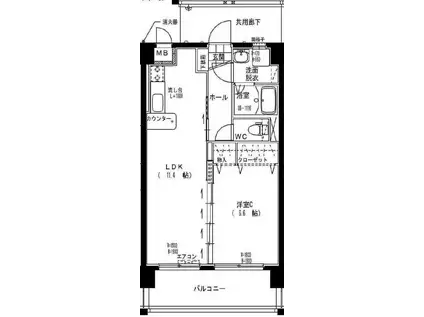 ララモア(1LDK/5階)の間取り写真
