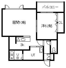 クレジスト宮下通ウエスト(1LDK/1階)の間取り写真