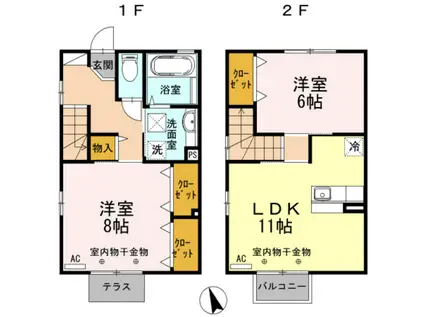 D-ROOMボレロ(2LDK/1階)の間取り写真