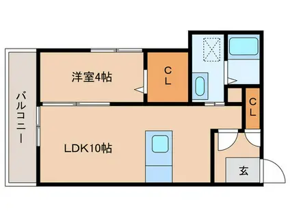 アパートメントハウス針崎II(1LDK/1階)の間取り写真