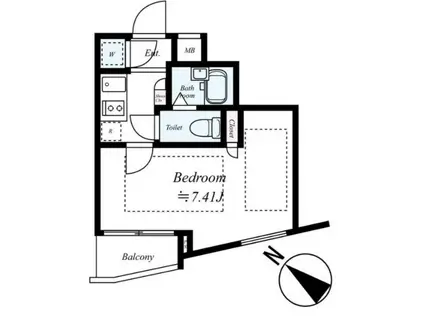 ビバリーホームズ久が原II(1K/1階)の間取り写真