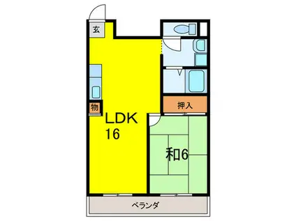モダンアパートメント神戸宝塚II(1LDK/2階)の間取り写真