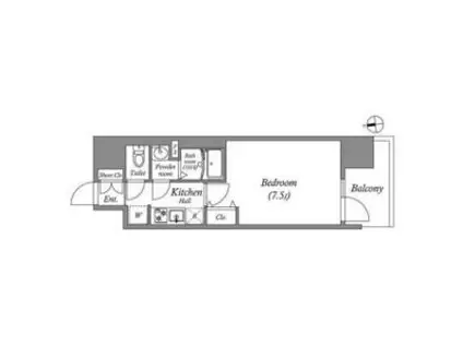 アドバンス大阪アネラ(1K/8階)の間取り写真