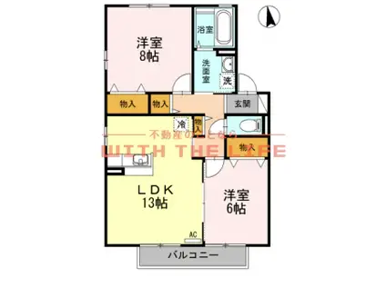 リビングタウン江戸屋敷(2LDK/2階)の間取り写真