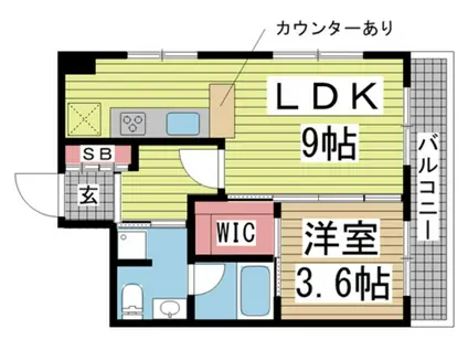 甲南第3六甲ハイム(1LDK/3階)の間取り写真