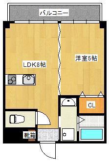 三萩野ビル(1LDK/4階)の間取り写真
