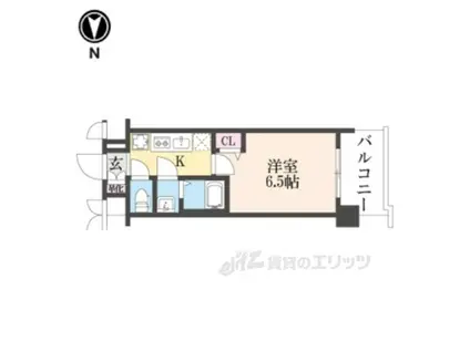 プレサンスTHE KYOTO 新町通(1K/5階)の間取り写真