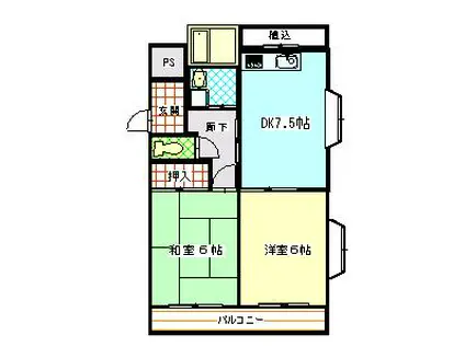 サングリーン桜木(2DK/1階)の間取り写真