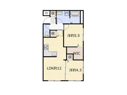 ベルズハウス(2LDK/2階)の間取り写真