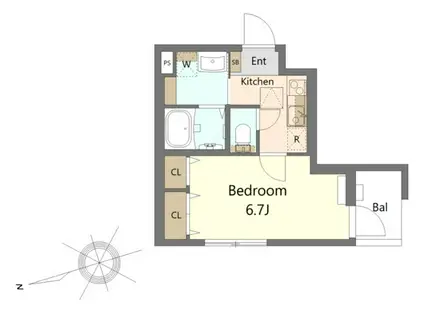 エアポートゲート南蒲田(1K/2階)の間取り写真