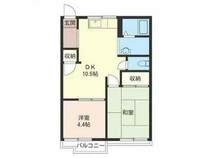 アーバンハイム(2LDK/2階)の間取り写真