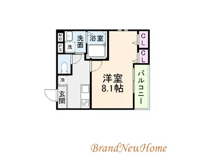 フジパレス堺白鷺V番館(1K/1階)の間取り写真