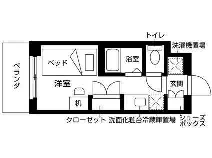 リビオセゾン笹塚(ワンルーム/3階)の間取り写真