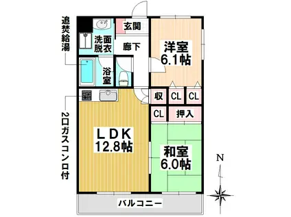 S-FORT新瑞橋(2LDK/5階)の間取り写真