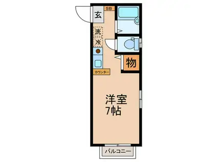 グレースハイム(ワンルーム/2階)の間取り写真